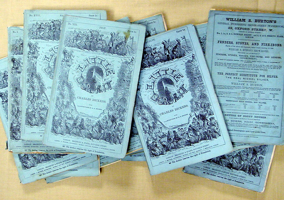 Charles Dickens, Little Dorrit. 20 nos. in 19 pts. London: Bradbury & Evans, 1855-1857.