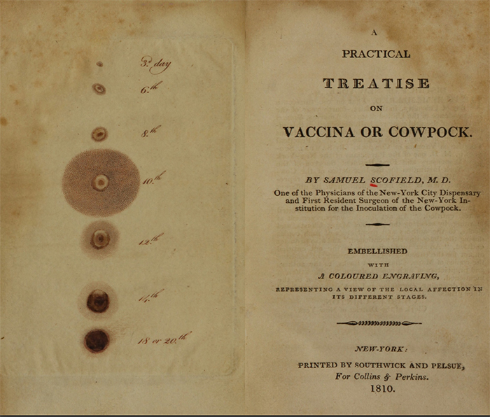 Samuel Scofield, M.D.’s "A Practical Treatise on Vaccina or Cowpock." New York: Southwick and Pelsue; Collins & Perkins, 1810.