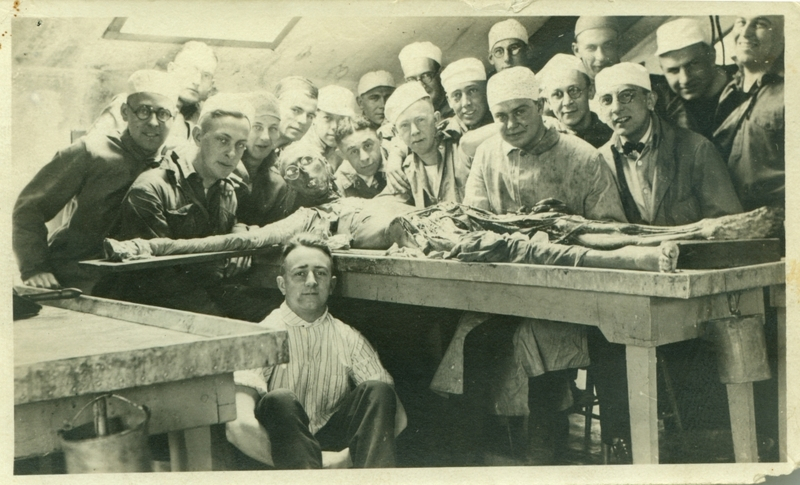 Medical Students with Cadavers, 1918, photograph. Bowdoin College Archives.