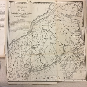 “Extract from a Map of the British and French Dominions in North America, 1755” in U.S. Congress, Senate’s Report and Resolves in Relation to the North-Eastern Boundary. 1838.