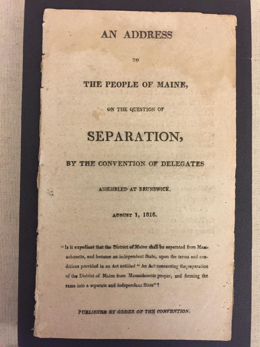 An Address to the People of Maine, On the Question of Separation.   By the convention of delegates, assembled at Brunswick, August 1, 1816.